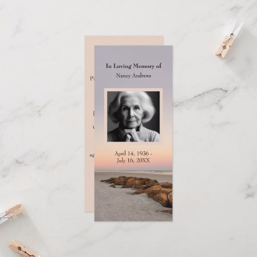 日没の葬儀記念サービスしおりカード (正面/裏面インサイチュ)