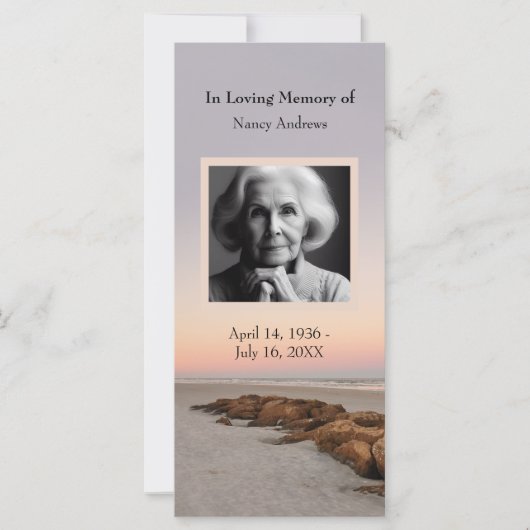 日没の葬儀記念サービスしおりカード (正面)