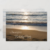 日没の誕生日のパーティの招待状カードの波 招待状 (正面/裏面)