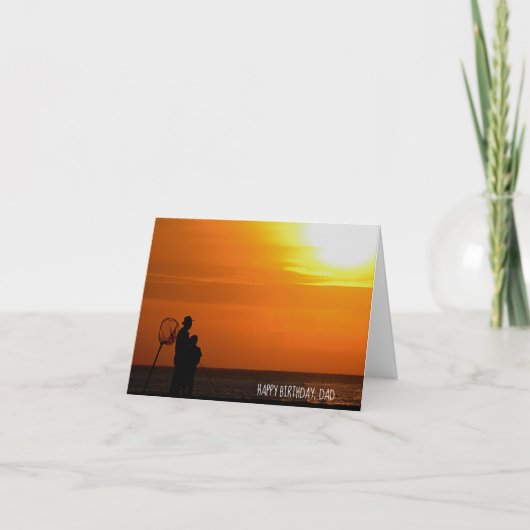 日没の誕生日の男女のシルエット カード (正面)