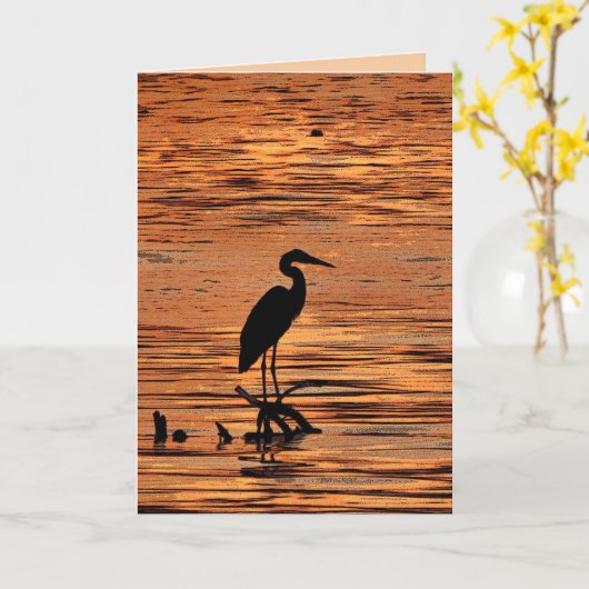 日没の誕生日の鷲 カード (黄色い花)