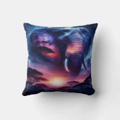 日没の象のシルエット クッション (裏面)