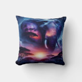 日没の象のシルエット クッション (正面)