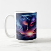 日没の象のシルエット コーヒーマグカップ (左)