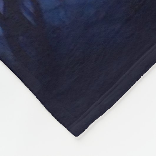 日没の象のシルエット フリースブランケット (角)