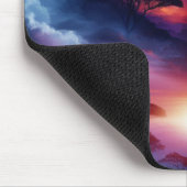 日没の象のシルエット マウスパッド (コーナー)