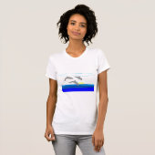 日没の跳躍のイルカのワイシャツ Tシャツ (正面フル)