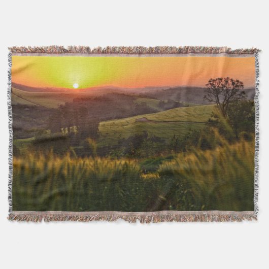 日没の農業のムギ スローブランケット (正面)