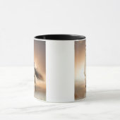 日没の野生の種馬のランニング マグカップ (中央)