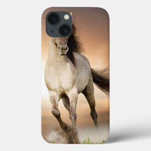日没の野生の種馬のランニング iPhone 13ケース