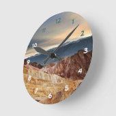 日没の金渓谷 ラウンド壁時計 (傾斜)