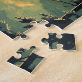 日没の間に森の中のダックスシュント ジグソーパズル (側面)