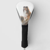 日没の間に聞かれる崖の保護のシェットランド・シープドッグ ゴルフヘッドカバー (正面)