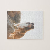 日没の間に聞かれる崖の保護のシェットランド・シープドッグ ジグソーパズル (横)