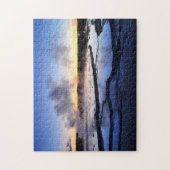 日没の間欠泉の煙 ジグソーパズル (縦)