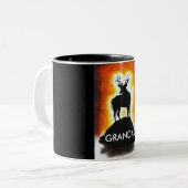 日没の雄鹿-祖父のマグ ツートーンマグカップ (正面左)