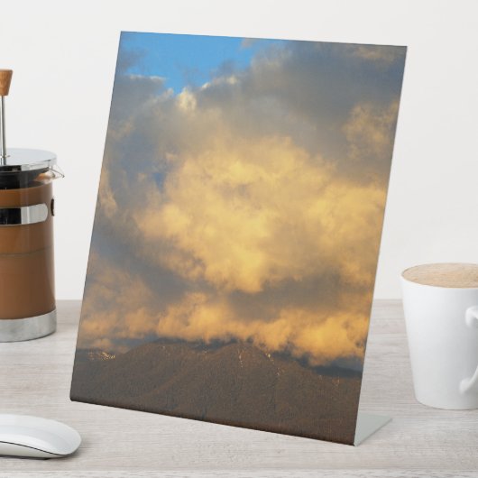 日没の雲の爆発 台座サイン (インサイチュ)