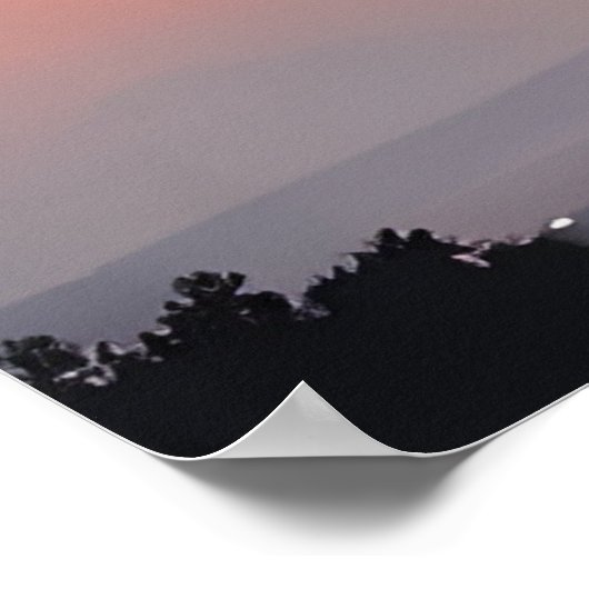 日没の雲景色 ポスター (角)