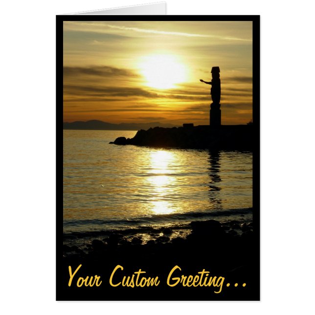 日没の風景空白のカード美しいプリントカード (正面)