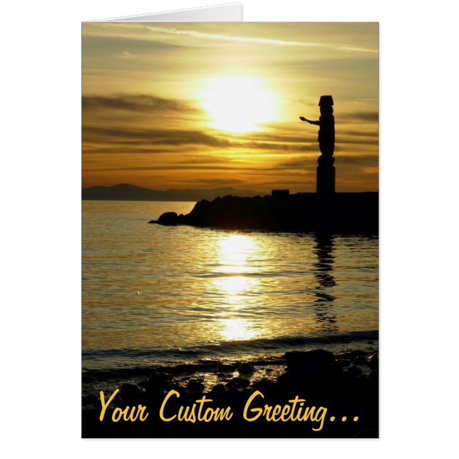 日没の風景空白のカード美しいプリントカード (正面)