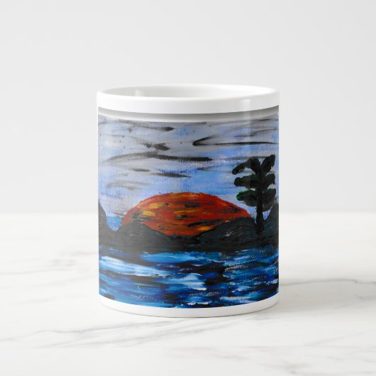 日没の風景 ジャンボコーヒーマグカップ (正面)