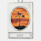 日没の風見鶏 シルバープレートバナーオーナメント (左)