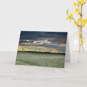 日没の風車を持つPronghornカモシカ カード (黄色い花)