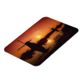 日没の風車，キンダーダイク，オランダ マグネット (左側)