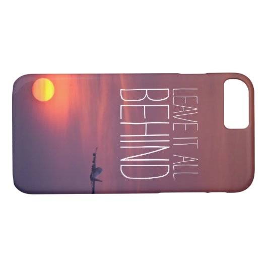 日没の飛行機のwanderlustの後ろのそれをすべて残して下さい Case-Mate iPhoneケース (裏面(横))