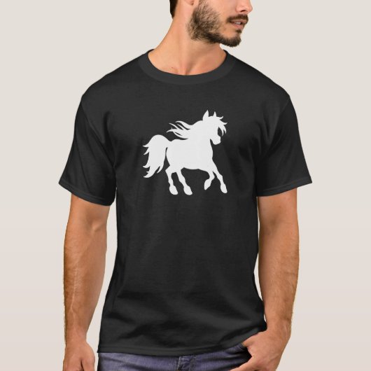 日没の馬に手を振って牡馬を育てる Tシャツ (正面)