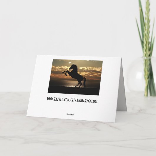 日没の馬のグリーティングカード シーズンカード (裏面)