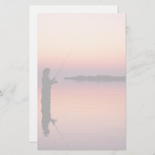 日没の魚釣りの文房具 便箋 (正面/裏面)