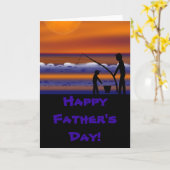 日没の魚釣り、父の日カード カード (黄色い花)