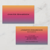 日没の黄色いマゼンタのティール(緑がかった色)の勾配のプロフェッショナル 名刺 (正面/裏面)