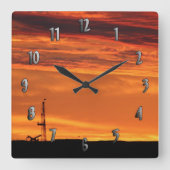 日没の(数と)時計の改修の装備 スクエア壁時計 (正面)
