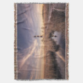 日没のBodieの島の灯台 スローブランケット (正面縦)