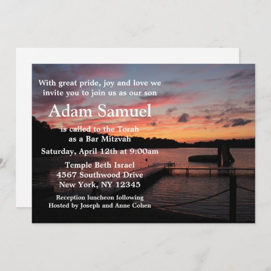 日没のcamp湖の招待状 招待状 (正面/裏面)