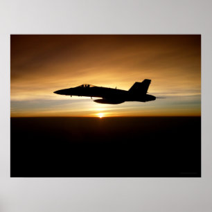 日没のF/A-18C ポスター