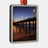 日没のManhattan Beach桟橋、カリフォルニア メタルオーナメント (右)