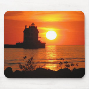 日没のmousepadの灯台 マウスパッド