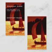 日没のSpinnakerのヨットの名刺 名刺 (正面/裏面)