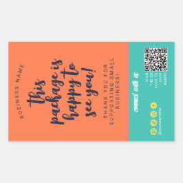 日没はっきりした包装ラベルオレンジティール（緑がかった色）モダン 長方形シール