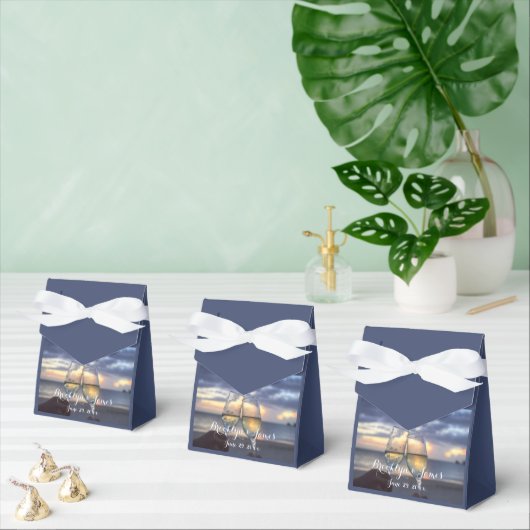 日没はビーチ結婚式の好物 フェイバーボックス (複数)