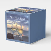 日没はビーチ結婚式の好物 フェイバーボックス (正面サイド)