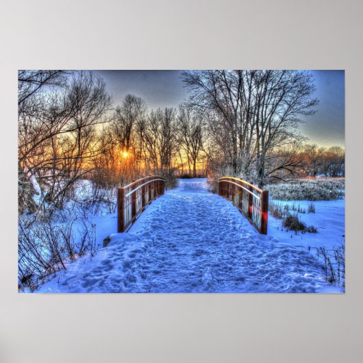 日没は橋の冬のシーンを超えて ポスター (正面)