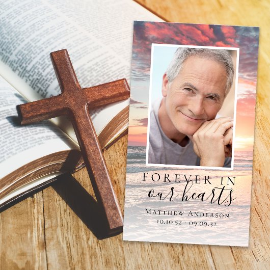 日没は永遠に私たちのハートメモリアル祈りの言葉カード