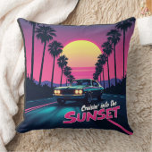 日没へのクリスイン – 80sレトロドライブ クッション (ブランケット)