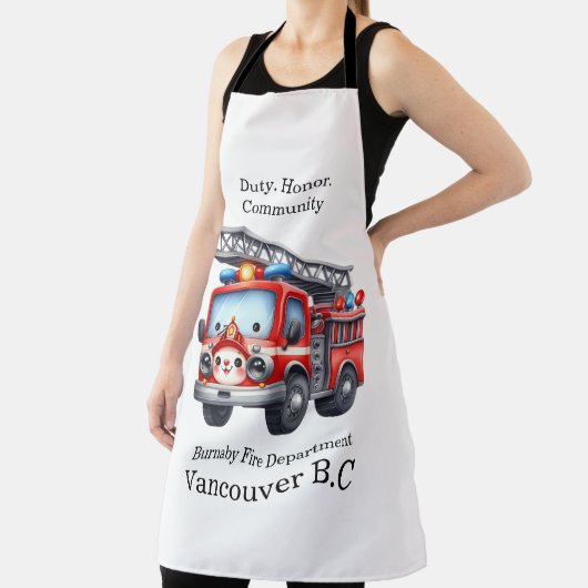 日没よくはしゃぐ時の消防車 エプロン (インサイチュ)
