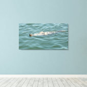 日没を漂うアザラシ キャンバスプリント (インサイチュ (ウッドフロア))