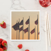 日没アメリカ愛国米国の国旗 スタンダードランチョンナプキン (インサイチュ)